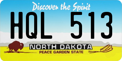 ND license plate HQL513