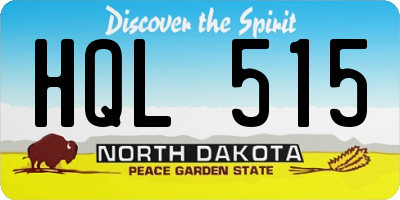 ND license plate HQL515