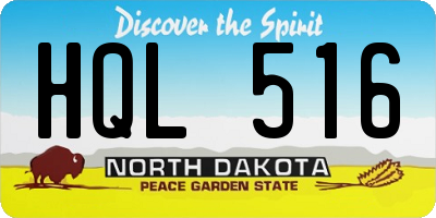 ND license plate HQL516