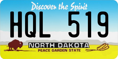 ND license plate HQL519