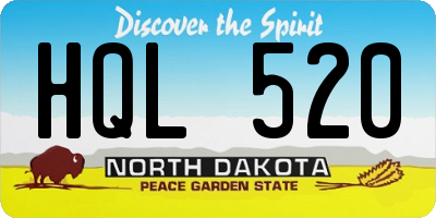 ND license plate HQL520