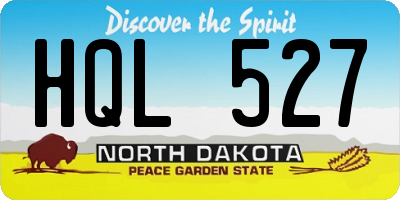 ND license plate HQL527