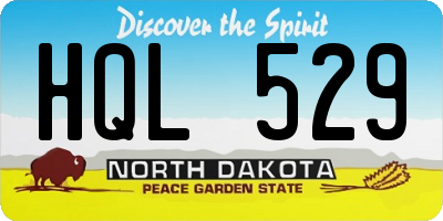 ND license plate HQL529