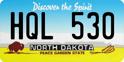 ND license plate HQL530