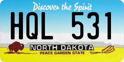 ND license plate HQL531