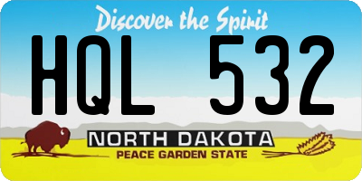 ND license plate HQL532