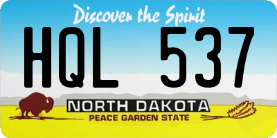 ND license plate HQL537