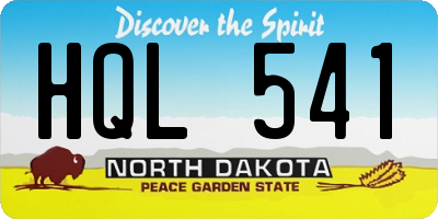 ND license plate HQL541