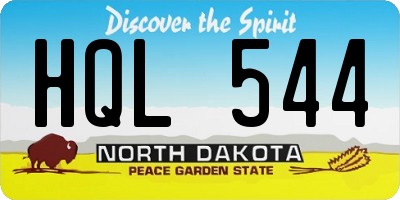 ND license plate HQL544