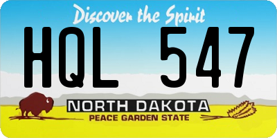 ND license plate HQL547