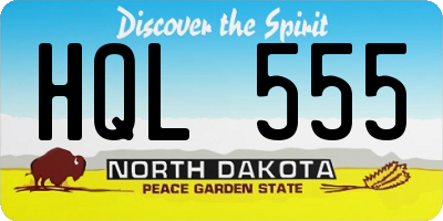 ND license plate HQL555