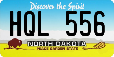 ND license plate HQL556