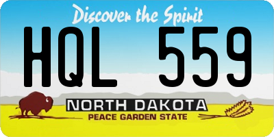 ND license plate HQL559