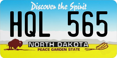 ND license plate HQL565