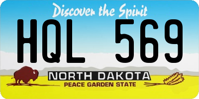ND license plate HQL569