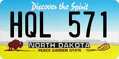 ND license plate HQL571