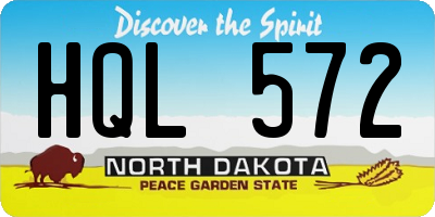 ND license plate HQL572