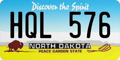 ND license plate HQL576