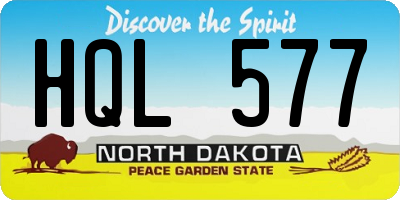 ND license plate HQL577