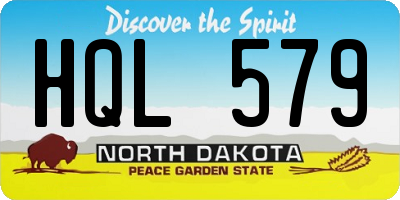 ND license plate HQL579