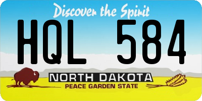 ND license plate HQL584