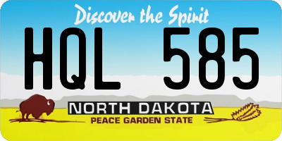 ND license plate HQL585