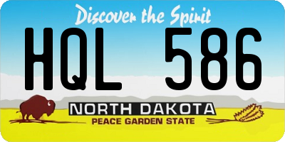 ND license plate HQL586