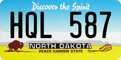 ND license plate HQL587