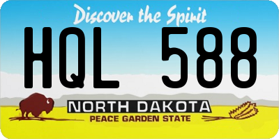 ND license plate HQL588