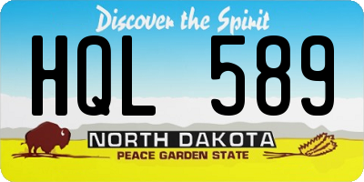 ND license plate HQL589