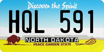 ND license plate HQL591