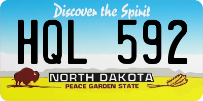 ND license plate HQL592