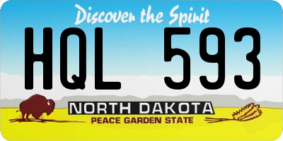 ND license plate HQL593