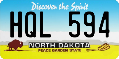 ND license plate HQL594