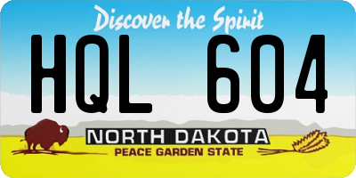 ND license plate HQL604