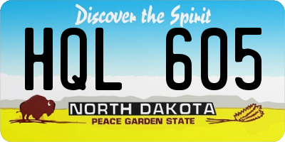 ND license plate HQL605