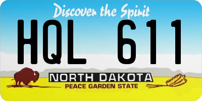 ND license plate HQL611