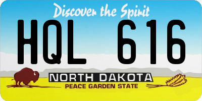 ND license plate HQL616