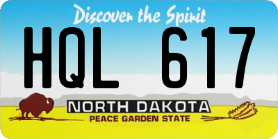 ND license plate HQL617