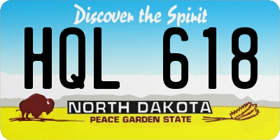 ND license plate HQL618