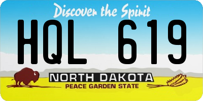 ND license plate HQL619