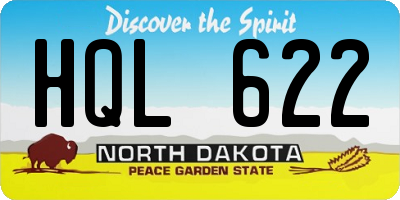 ND license plate HQL622
