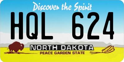 ND license plate HQL624