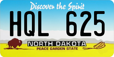 ND license plate HQL625