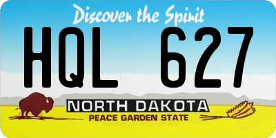 ND license plate HQL627
