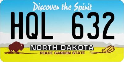 ND license plate HQL632