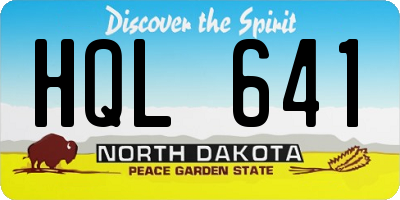 ND license plate HQL641