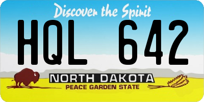 ND license plate HQL642
