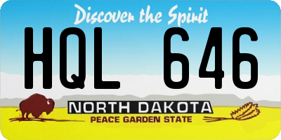 ND license plate HQL646
