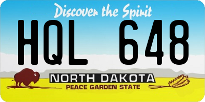 ND license plate HQL648